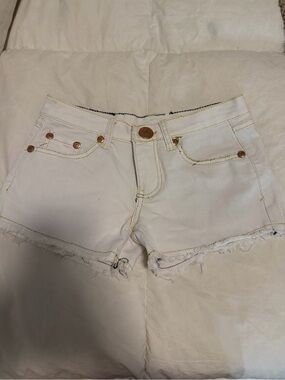 True Religion White Low Rise Shorts